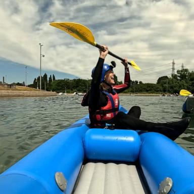 VIDEO: Trying out kayak cross ahead of 2024 Olympics