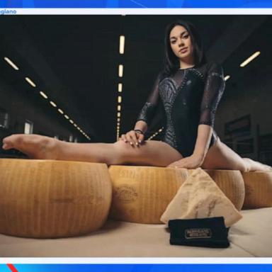 VIDEO: Italian gymnast goes viral for old Parmesan cheese ad campaign 