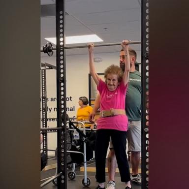 Merce Hershey uses a walker and said she has a couple fractures in her back. That's not stopping her from getting to the gym.