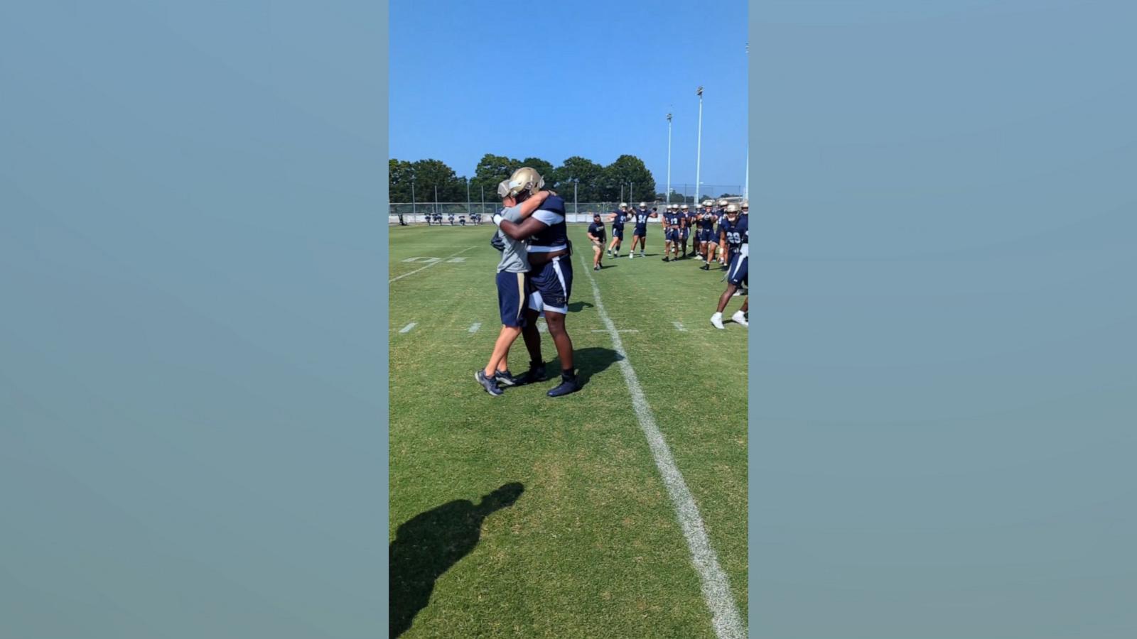 VIDEO: Watch the emotional moment Navy football player learns his sister won Olympic gold