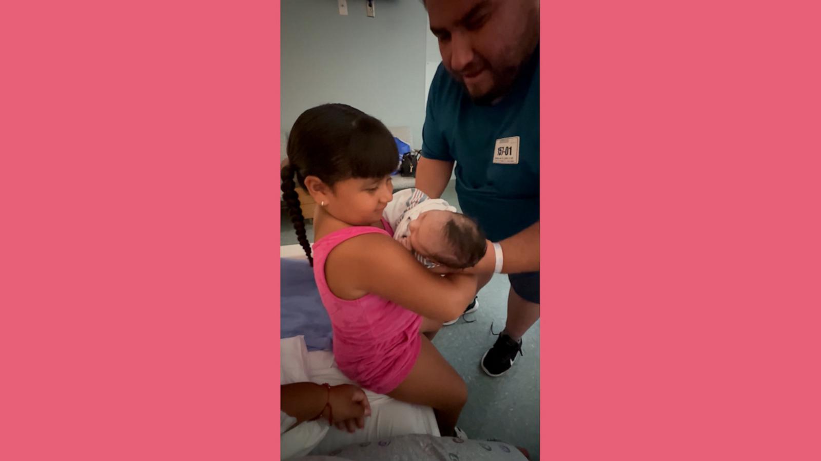 VIDEO: Little girl gets emotional meeting baby sister