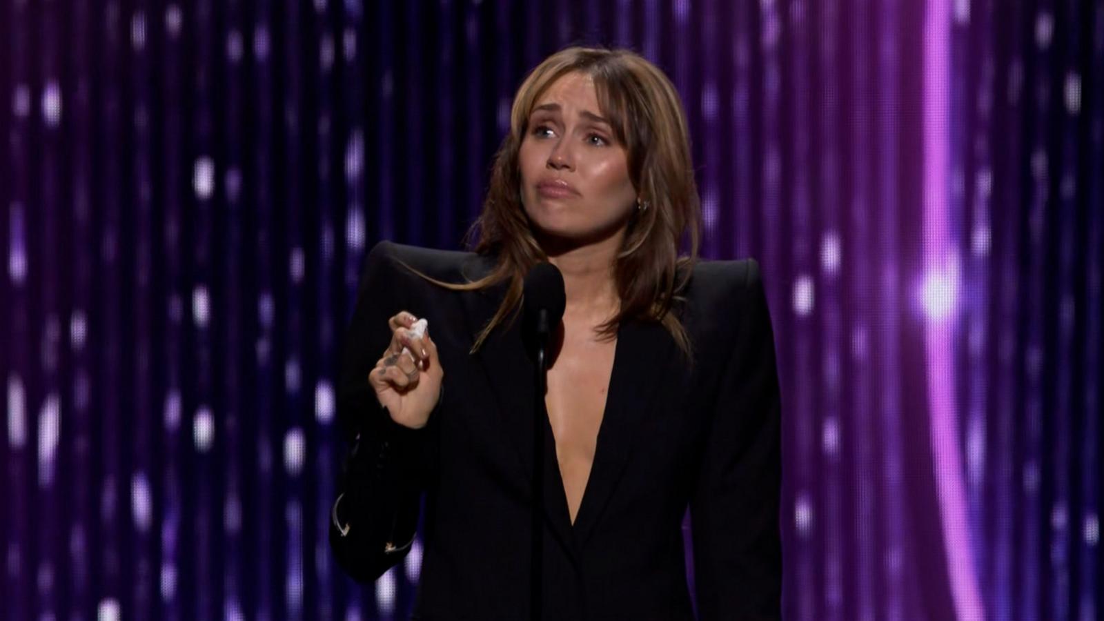 Former "Hannah Montana" star Cyrus was honored as the youngest Disney Legend and teared up while reflecting on her career. Stream the awards ceremony on Disney+ beginning Aug. 12 at 2pm PT/5pm ET.