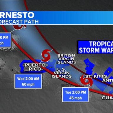 VIDEO: Tropical Storm Ernesto on track to hit Puerto Rico