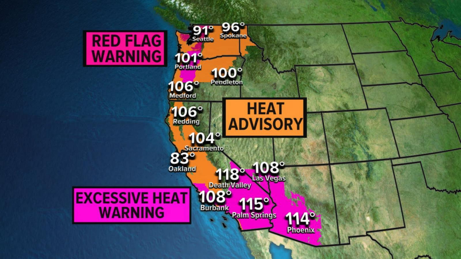 VIDEO: Record heat hits West Coast, flash flood threats along Gulf Coast