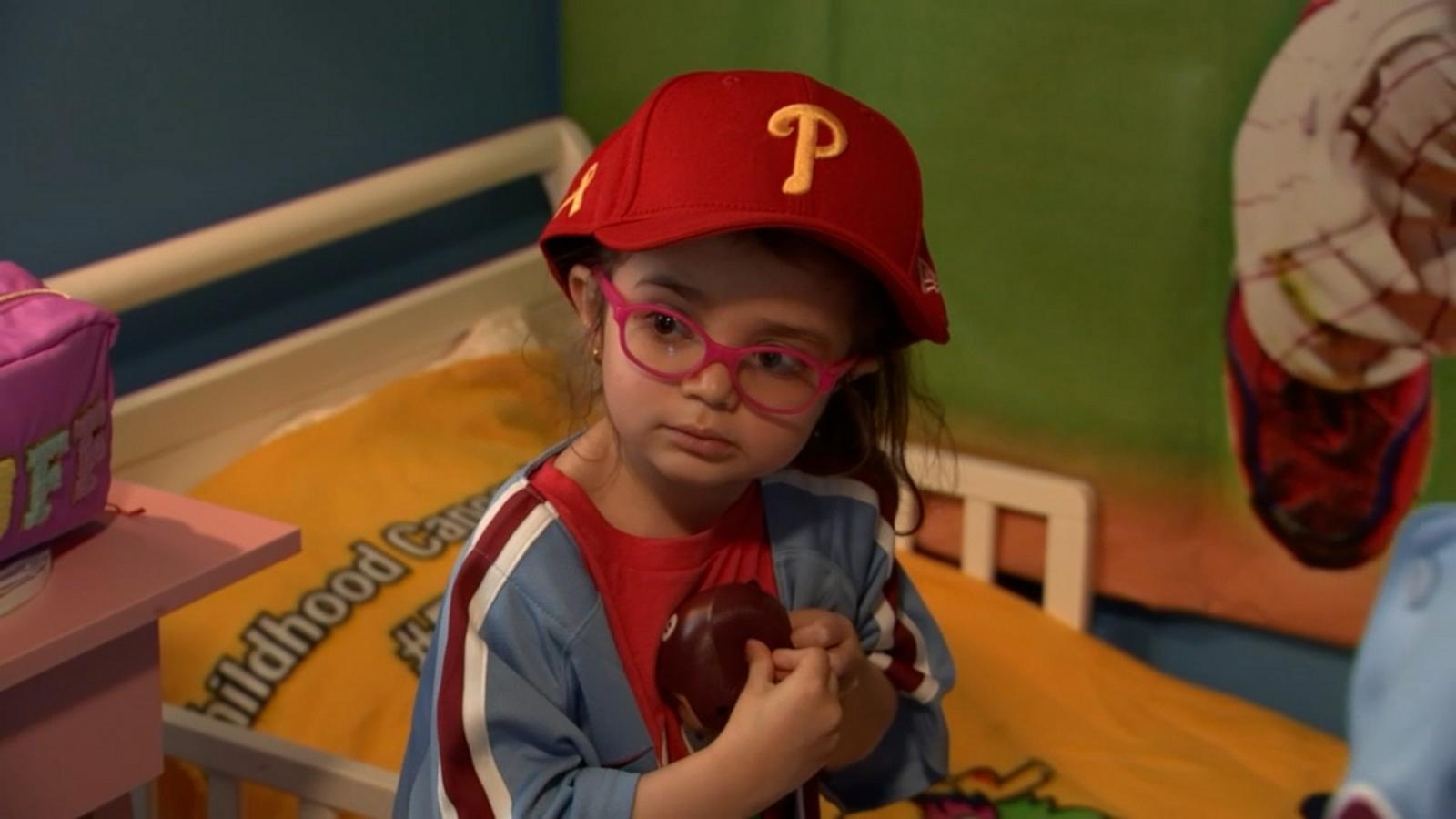 VIDEO: 6-year-old who's had 64 rounds of chemo gets room makeover surprise from Phillies