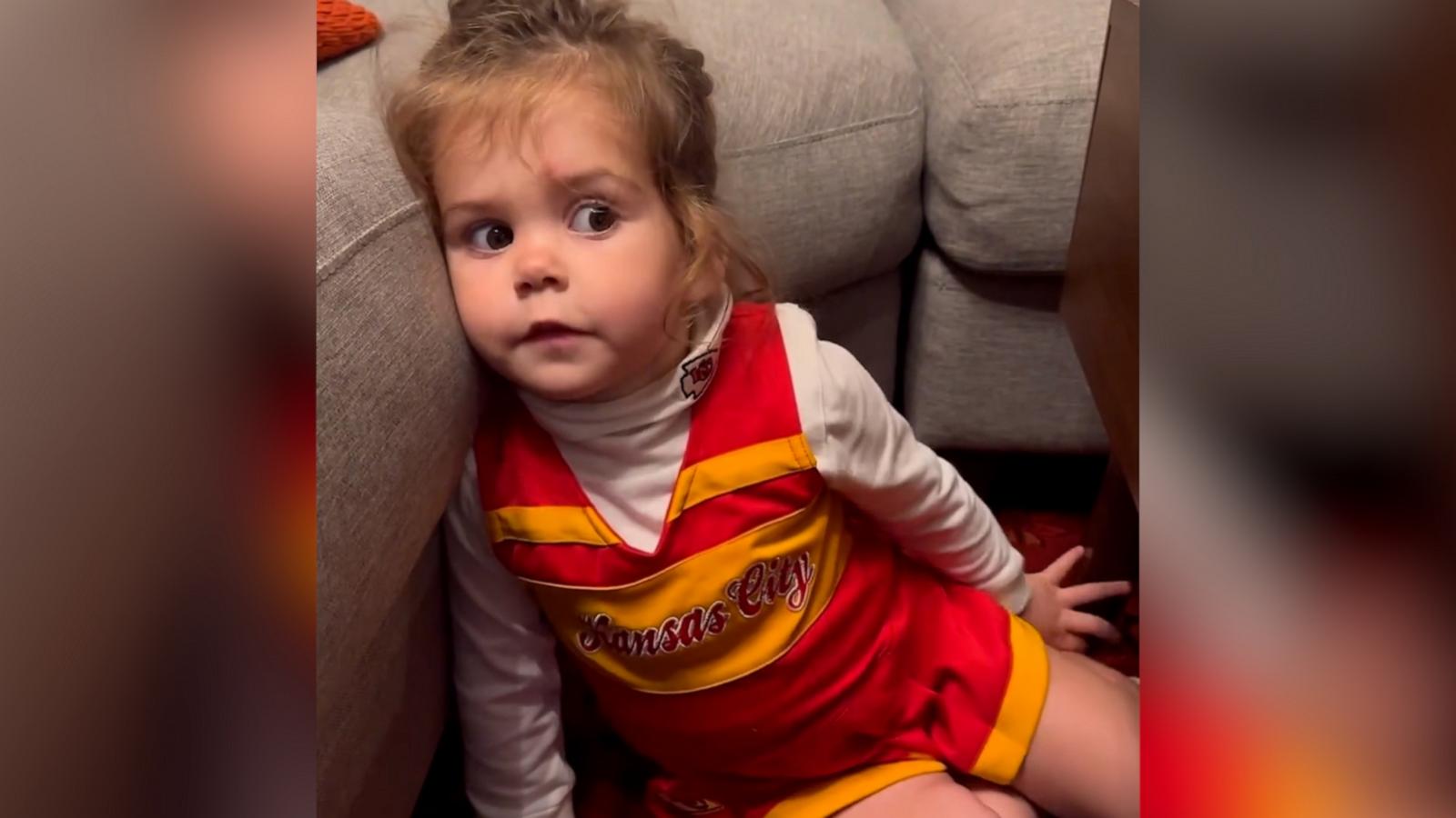 This 3-year-old can't wait to watch the Kansas City Chiefs play -- just don't ask her anything about the game unless it has to do with Taylor Swift.