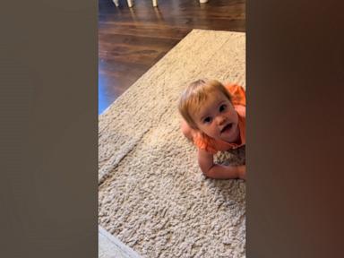 WATCH:  Toddler has hilarious reaction to dad telling her it's bath time