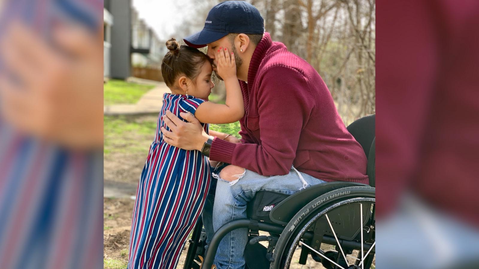 nthony Sanchez was paralyzed from the chest down in a motorcycle accident. But he’s determined to show his daughter — and the world — that being in a wheelchair doesn't stop him from being the best dad.