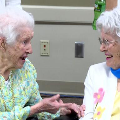 Marilyn Wright and Madelyn Casper shared a birthday message to always be kind to your neighbor and said their secret to a long life is “a cocktail before dinner.”