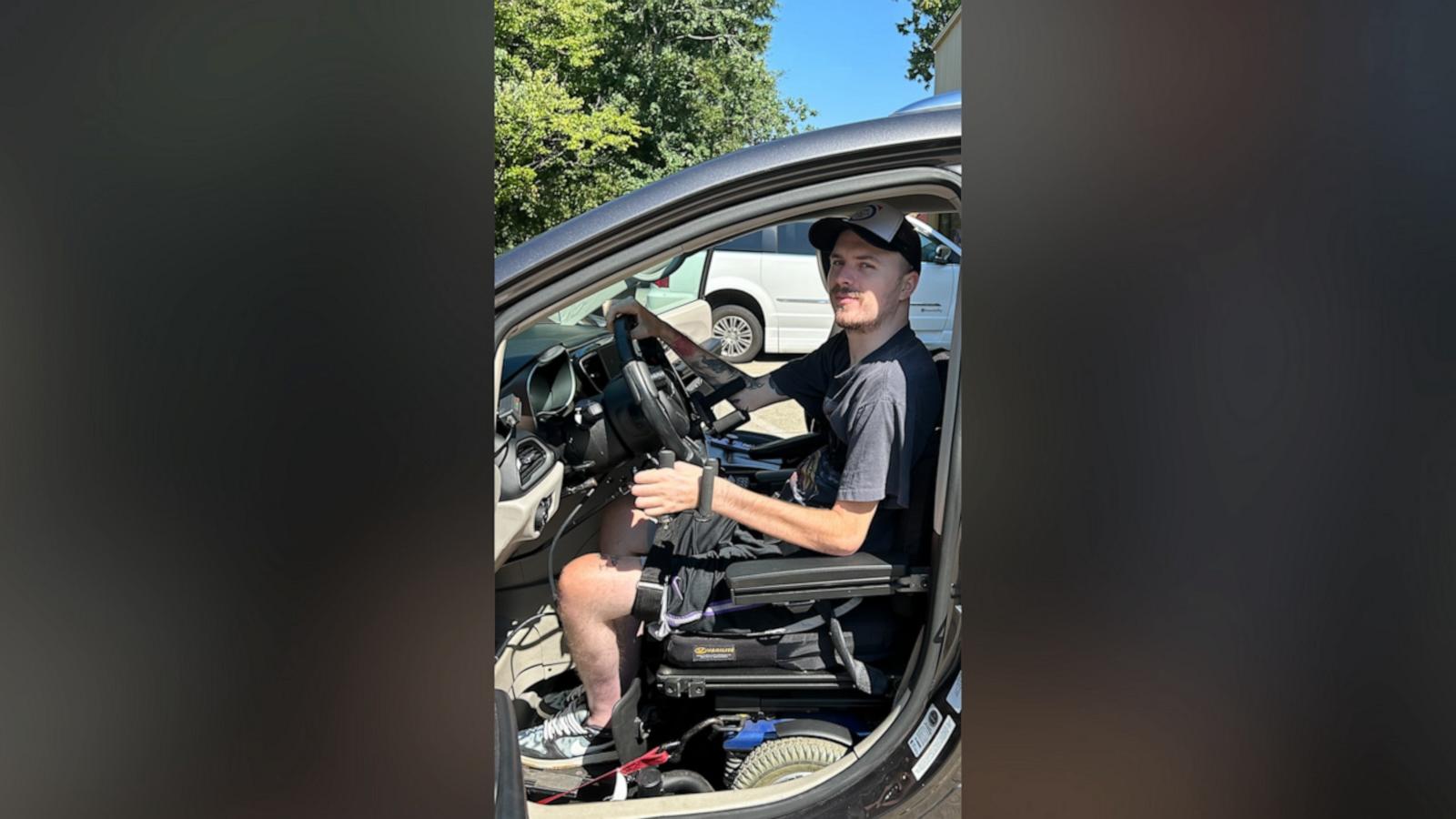 Ryley Hopper was injured in a swimming pool when he was a college freshman. Now, he has accomplished one of the many goals on his list: driving again.