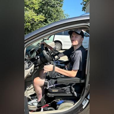 Ryley Hopper was injured in a swimming pool when he was a college freshman. Now, he has accomplished one of the many goals on his list: driving again.