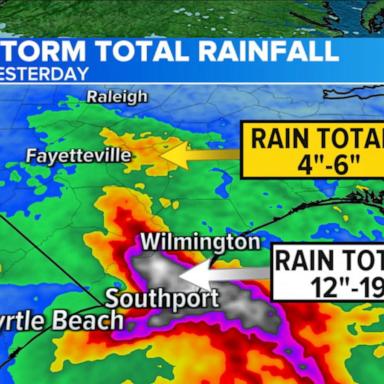 VIDEO: Powerful storm on the move after drenching the Carolinas