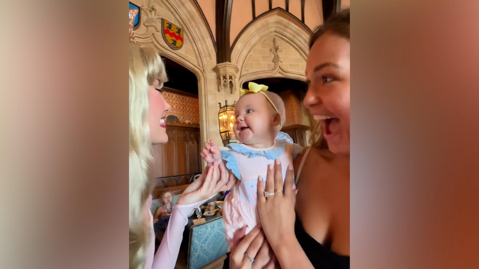 Watch the adorable moment this baby meets Princess Aurora at Walt Disney World