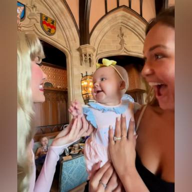 Watch the adorable moment this baby meets Princess Aurora at Walt Disney World