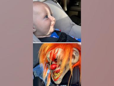 WATCH:  Fearless baby finds Halloween mask amusing