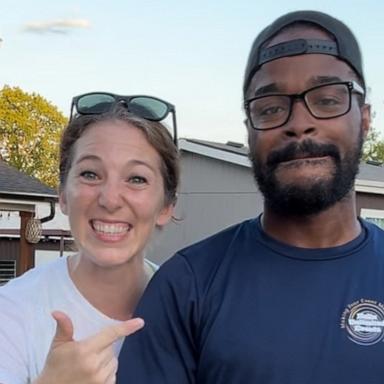 Watch as Anna Boswell shares a touching moment with her neighbor, Stanley Golden, who stopped to ensure her safety during a new running routine.