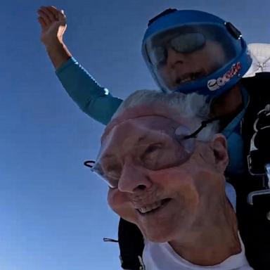 VIDEO: 93-year-old grandma skydives to celebrate her birthday