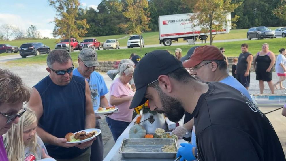 Yassin Terou helping out victims of Hurricane Helene