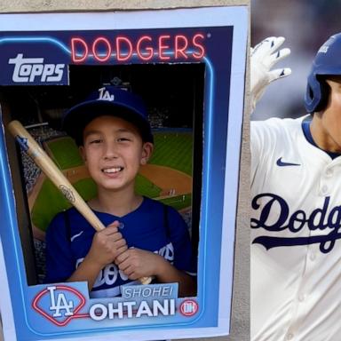 VIDEO: This 9-year-old Dodgers fan's Shohei Ohtani baseball card costume is a home run