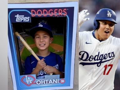 WATCH:  This 9-year-old Dodgers fan's Shohei Ohtani baseball card costume is a home run