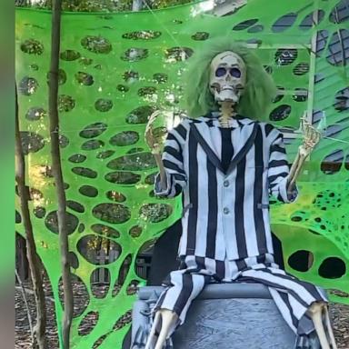 VIDEO: Woman shows off incredible 'Beetlejuice'-themed Halloween display