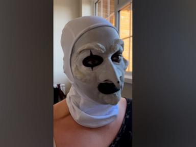 WATCH:  She was practicing her Halloween makeup — then the doorbell rang