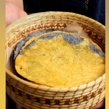 Chef DJ Flores, who owns Milpa in Las Vegas, demonstrates how the cafe uses a traditional molina to make their own fresh masa in-house.