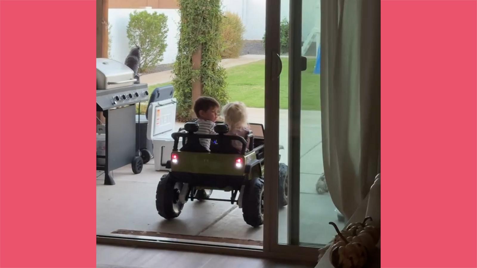 Asher couldn't wait for his sister to wake up so they could ride around the yard in his new car together.