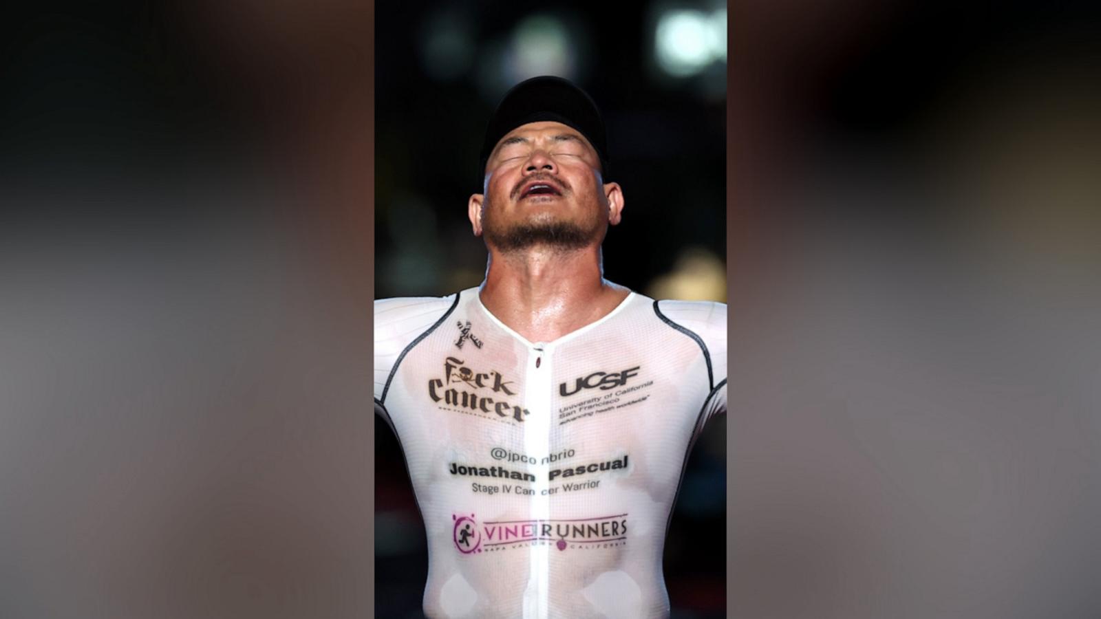 Jonathan Pascual was diagnosed with mediastinal paraganglioma in 2022. Now, he completed an event that involves a 2.4-mile swim, a 112-mile bike ride and finishes with a marathon 26.2-mile run.