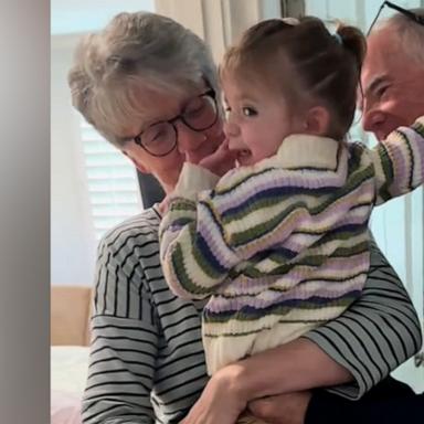 A TikTok video of Rory, 2, reuniting with her grandparents, after they were on vacation in Italy his giving social media all the feels.