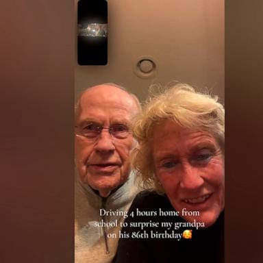 VIDEO: Granddaughter drives 4 hours to surprise grandpa on his 86th birthday