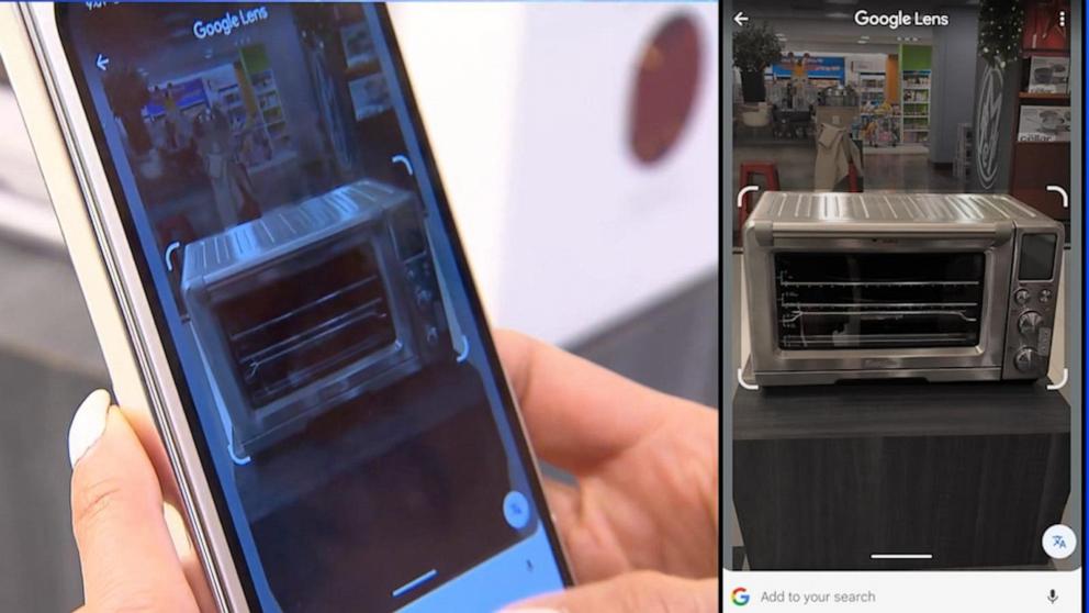 PHOTO: An example of Google Lens scanning a product in a retail store to share reviews, full product information, prices and more.