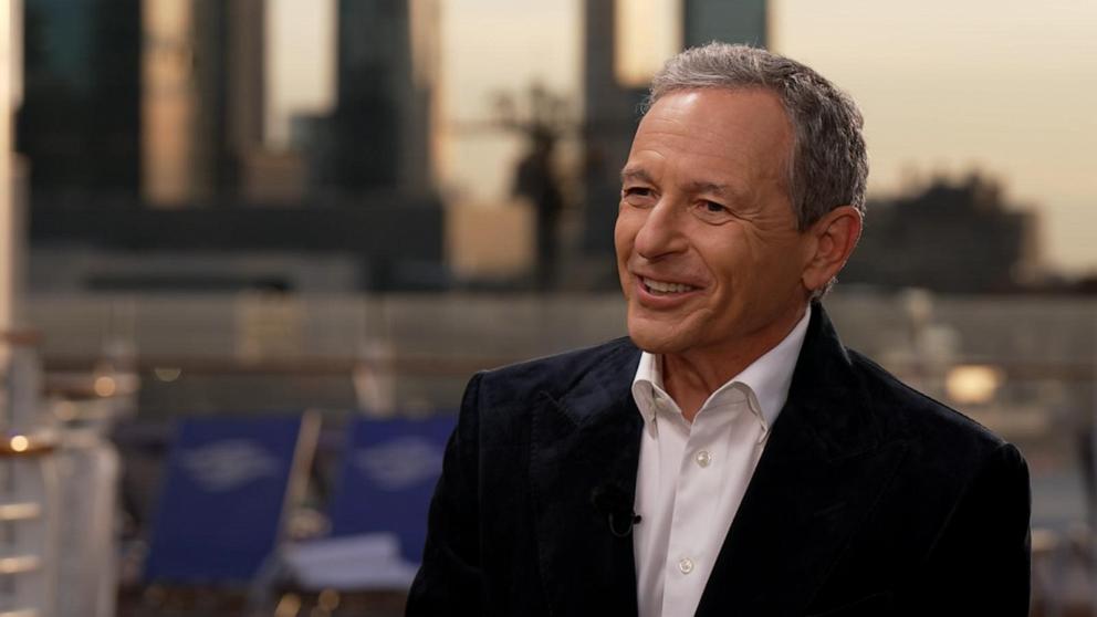 PHOTO: Disney CEO Bob Iger talks to "GMA" aboard the new Disney Treasure cruise ship.