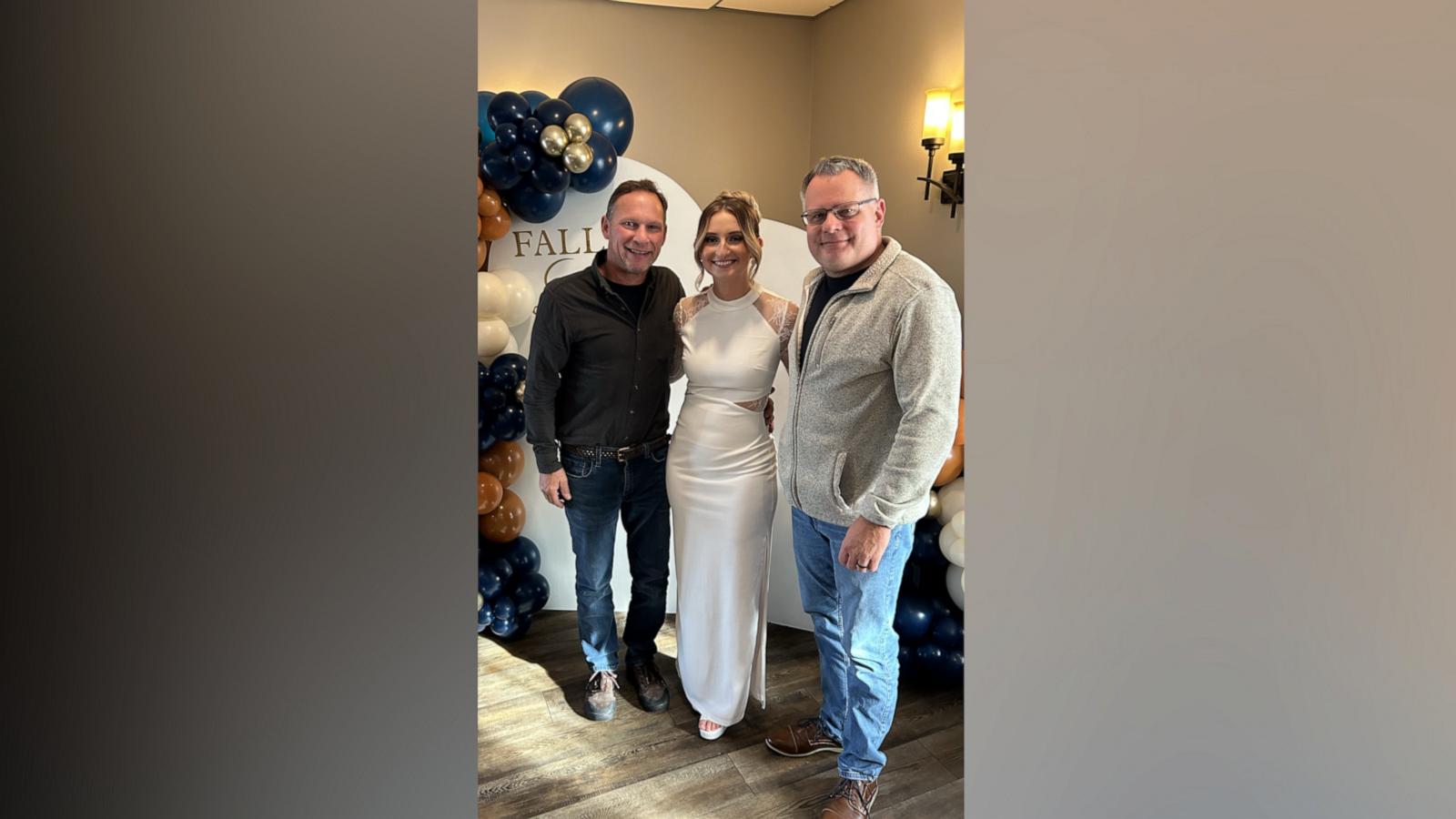 Kelsey Detoro was missing her dad at her bridal shower when she ran into her late father's best friends, who were at the same venue for a different event.