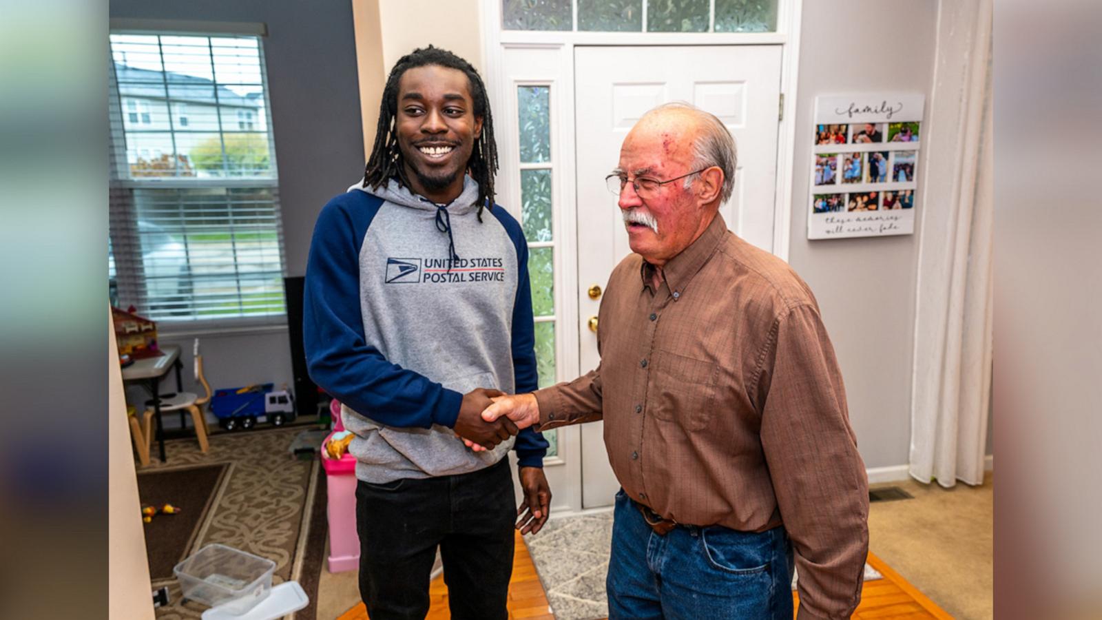 The Miller family has a lot to be thankful for this year, after the helpful efforts of mail carrier Jaylen Lockhart, who helped Guy Miller after he fell while walking his dog.