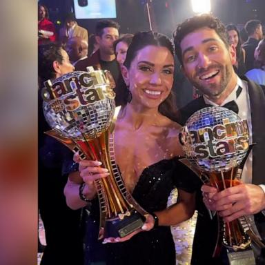 “I’m absolutely speechless!” Jenna Johnson and partner Joey Graziadei take home the coveted mirrorball after their stunning ‘Dancing With The Stars’ performance.