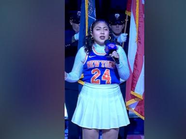 WATCH:  Woman pauses National Anthem after interruption — then slays rest of the performance