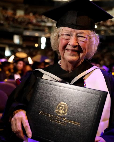 grandma graduation dress 90-year-old great-grandma earns college degree Occasion: Spring Break