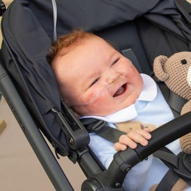 VIDEO: Baby who received heart transplant celebrates birthday at home with parents