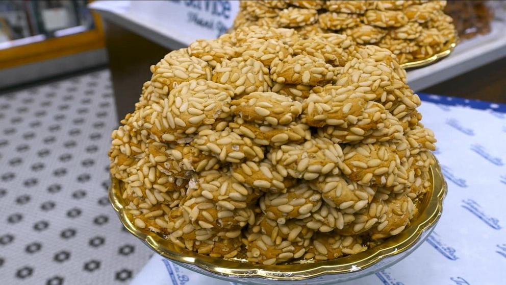 PHOTO: A plate of fresh pignoli cookies from Termini Bros Bakery in Philadelphia. 