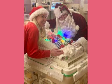 WATCH:  Santa visits babies in the NICU