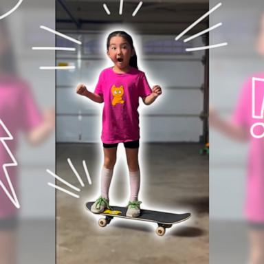 After practicing every day for months, 6-year-old Chika finally landed her first ever kick flip. Then came the waterworks.