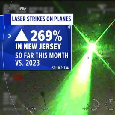 VIDEO: FAA reports rise in laser strikes on planes this month