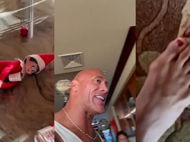 WATCH:  Dwayne Johnson wakes up to his toenails painted -- then finds the culprit