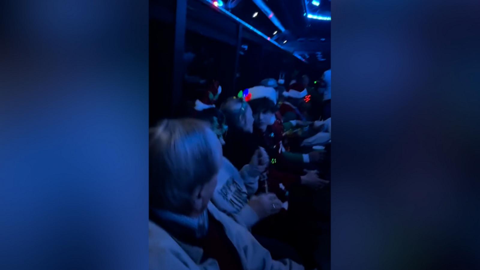 The Catlett family got into the holiday spirit by renting a party bus to drive around Louisville, Kentucky, to see the holiday lights and carol.