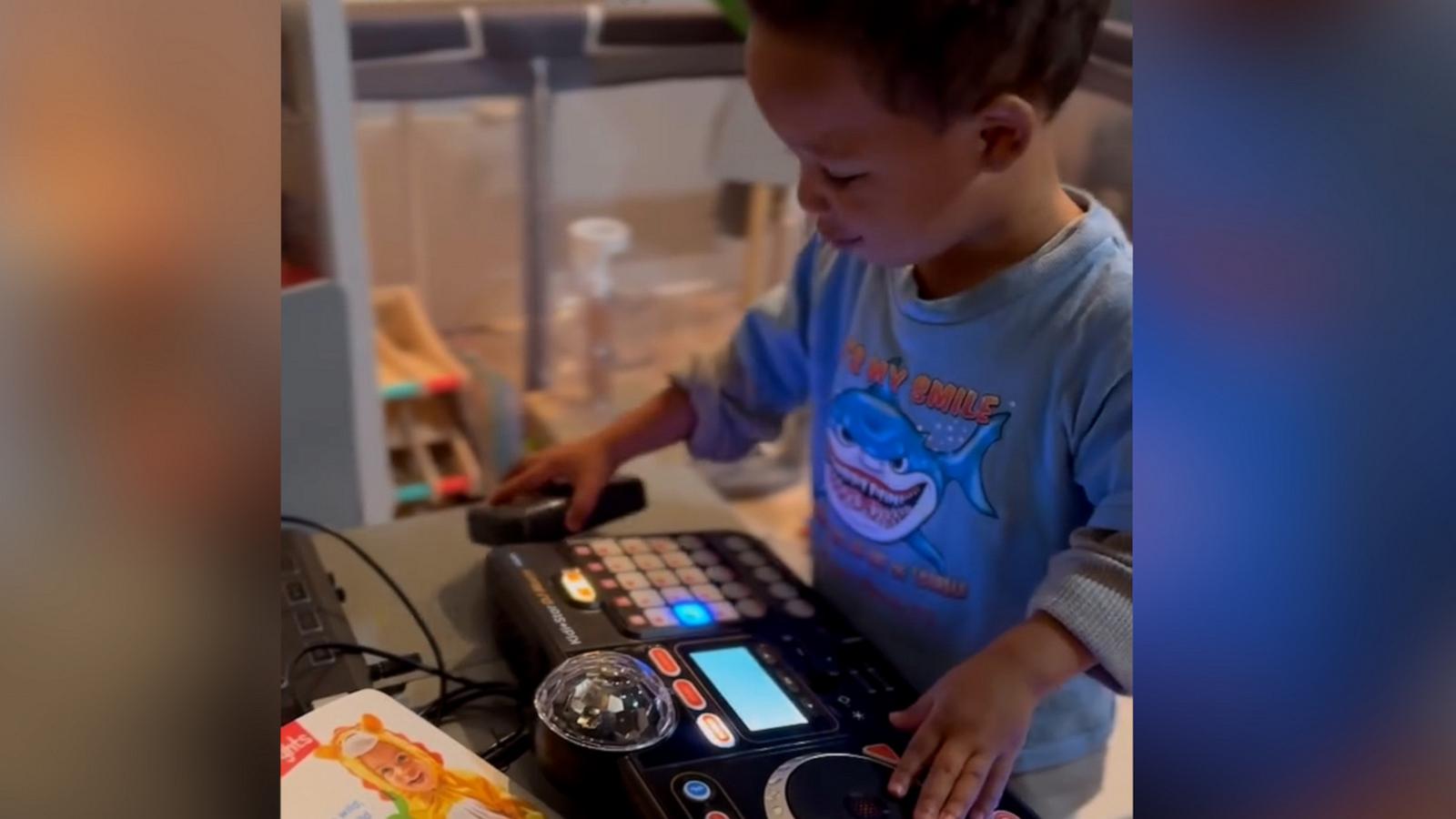 DJ Not Nice, who has been DJing since he was about 18 months old, is having the best time playing his music.