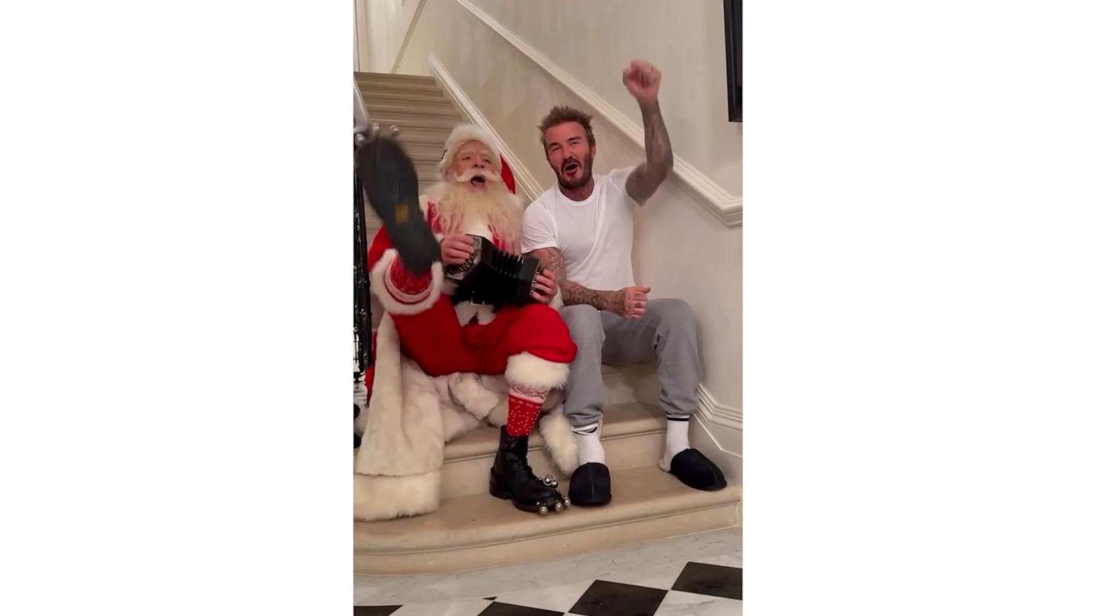 David Beckham and Santa singing 'Jingle Bells' are goals