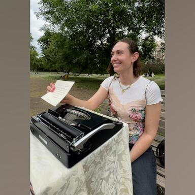 VIDEO: Typewriter poet's impromptu poetry helps strangers heal