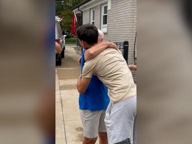 WATCH:  Watch this Marine surprise his grandmother at home