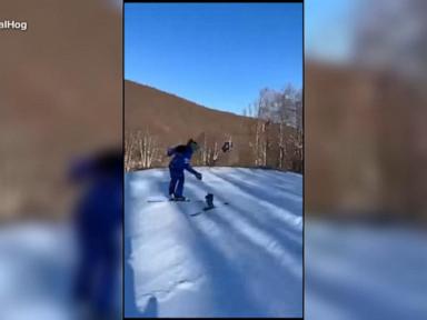 WATCH:  Ski boot rides down the hill without the skier